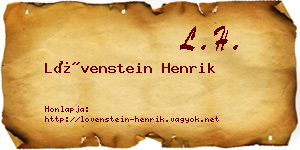 Lövenstein Henrik névjegykártya